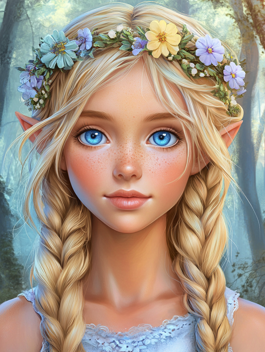 Blue Eyed Pixie Girl Diamond Art Kit