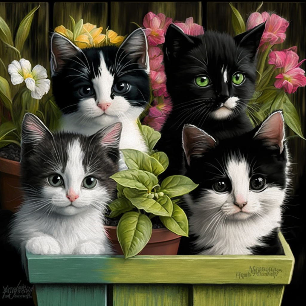 Four Kittens Diamond Art Kit