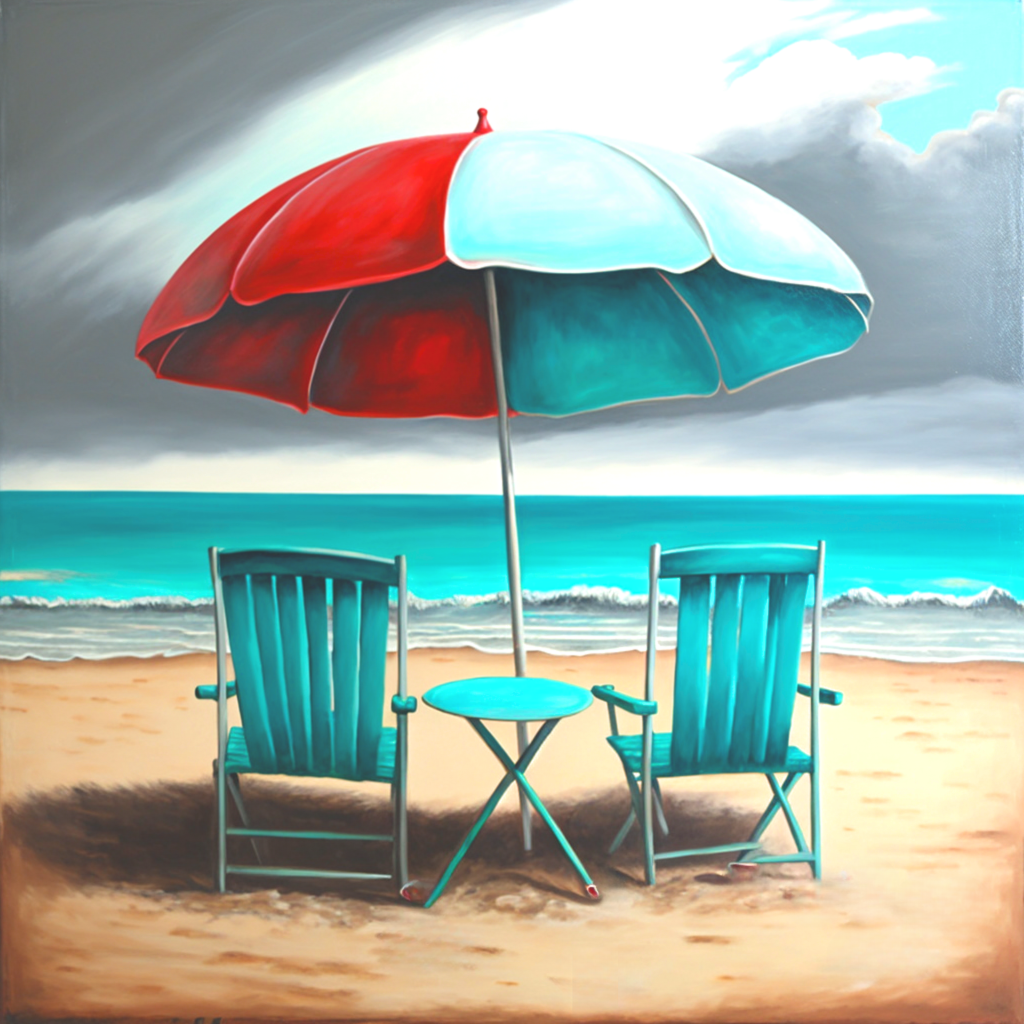 Two Beach Chair Umbrella Diamond Art Kit