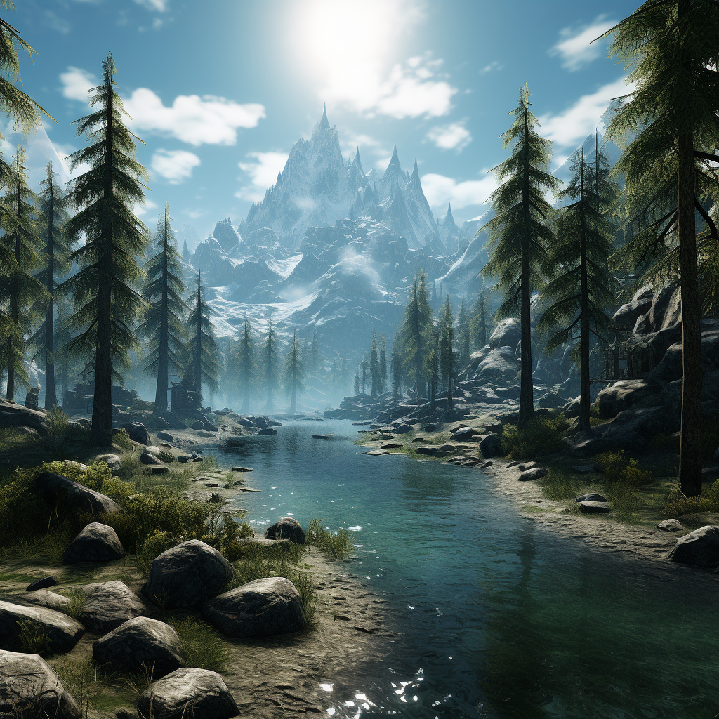 Mountain Stream Forest Diamond Art Kit