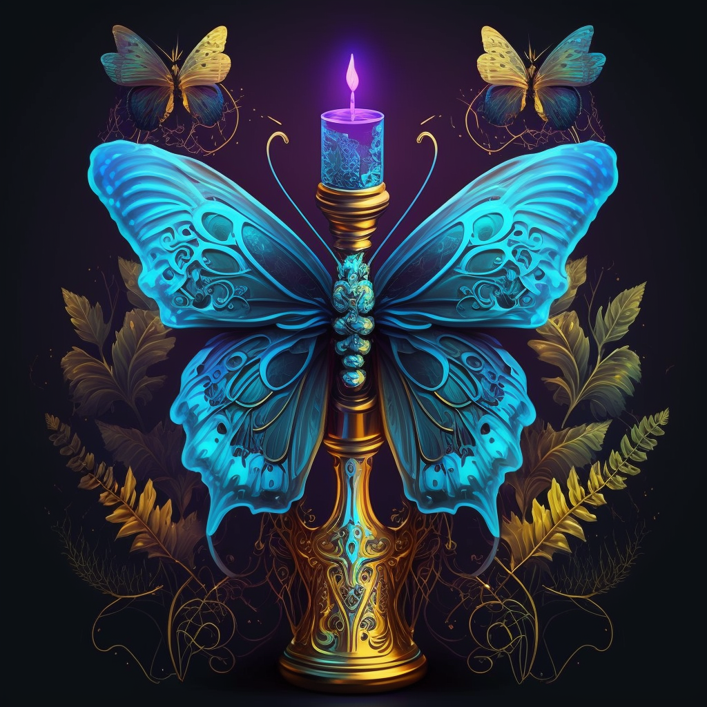 Blue Butterfly Candle Diamond Art Kit