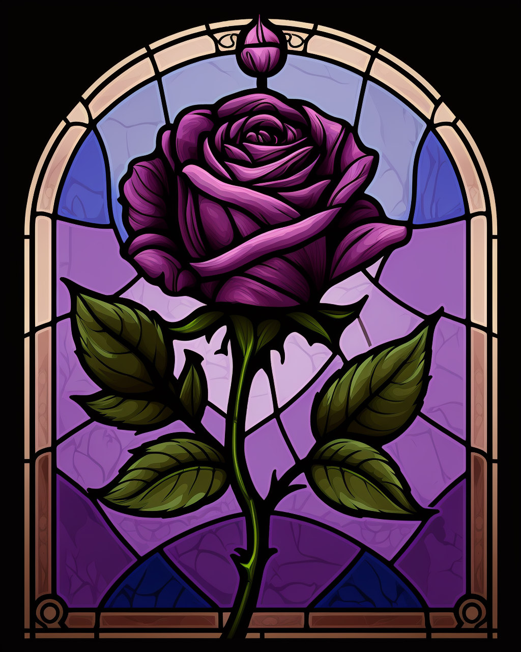 Purple Rose Abstract Diamond Art Kit