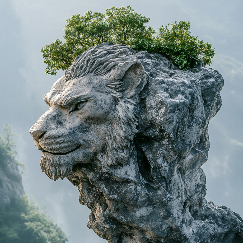 Lion Face Rock Formation Diamond Art Kit