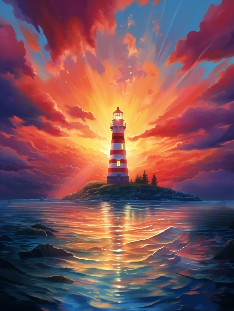Sunset Lighthouse Diamond Art Kit