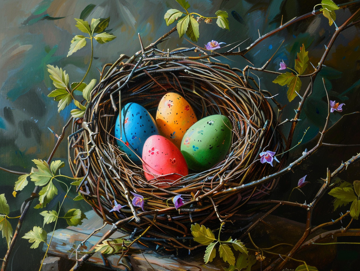 Four Printed Abstrac Ct Easter Eggs Diamond Art Kit