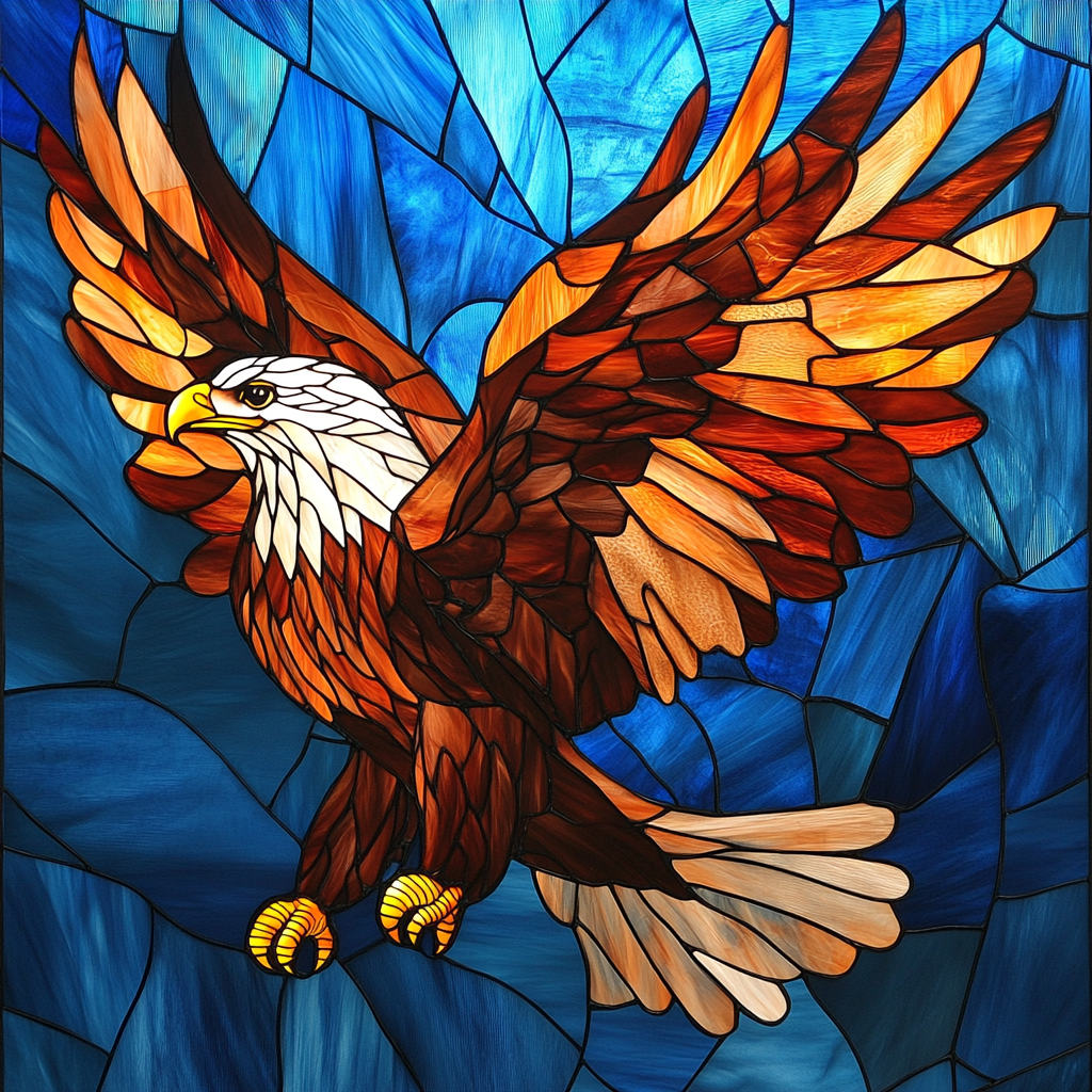 Blue Background Abstract Eagle Diamond Art Kit