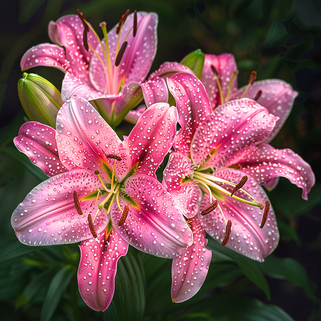 Darkpinklilies1 Diamond Art Kit