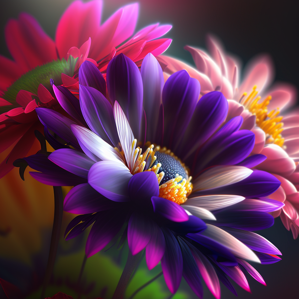 Open Purple Flower Diamond Art Kit