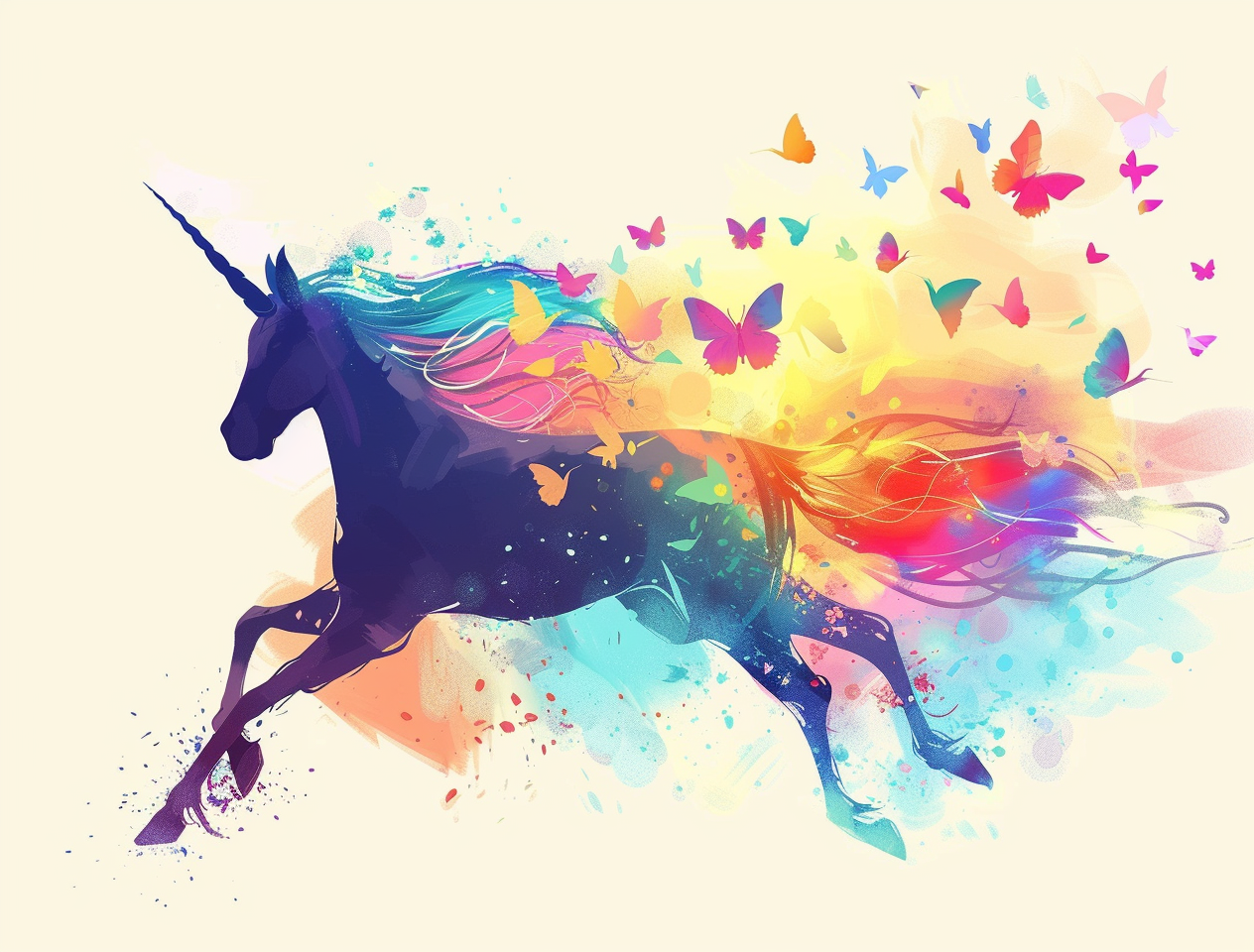 Unicorn Butterfly Rainbow Diamond Art Kit