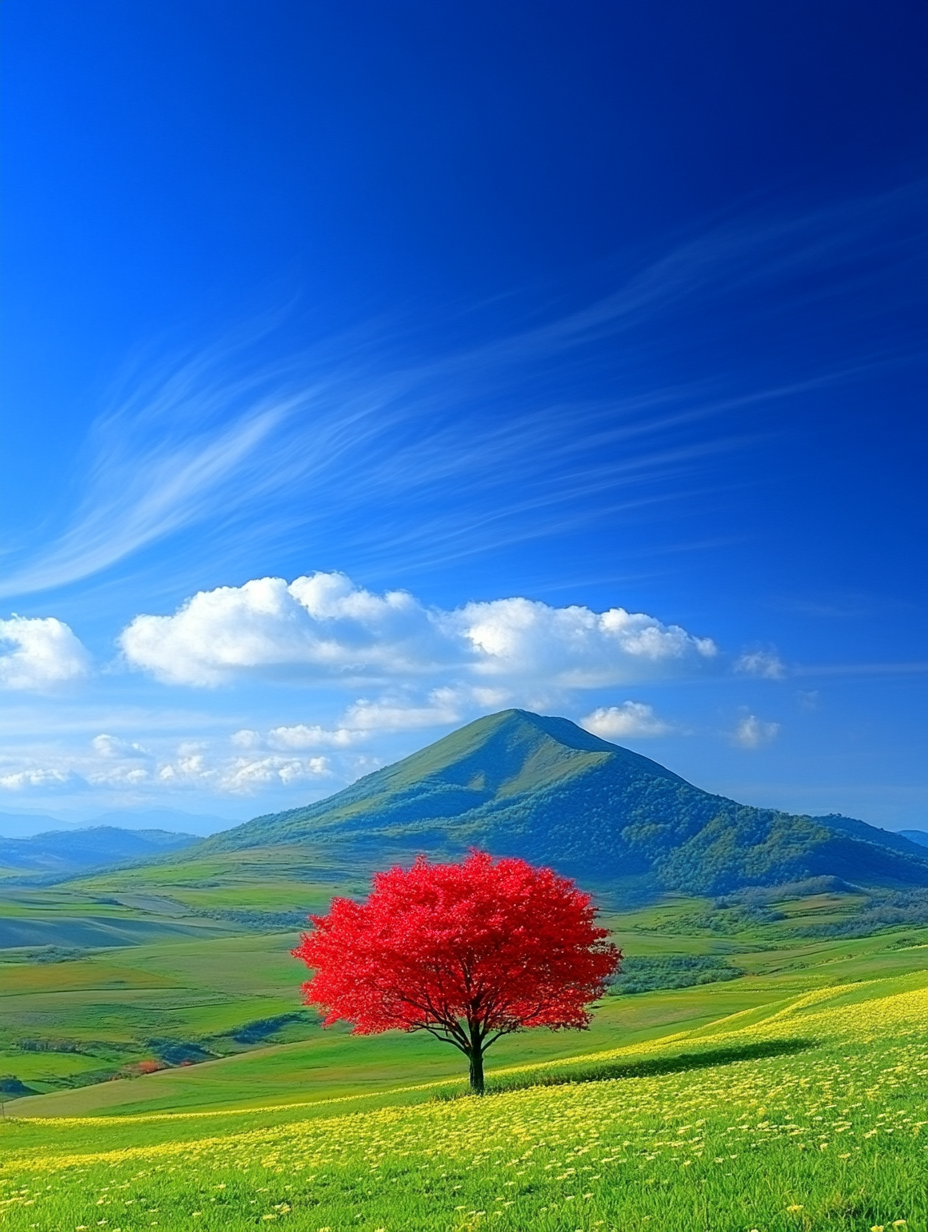 Red Tree Meadow Diamond Art Kit