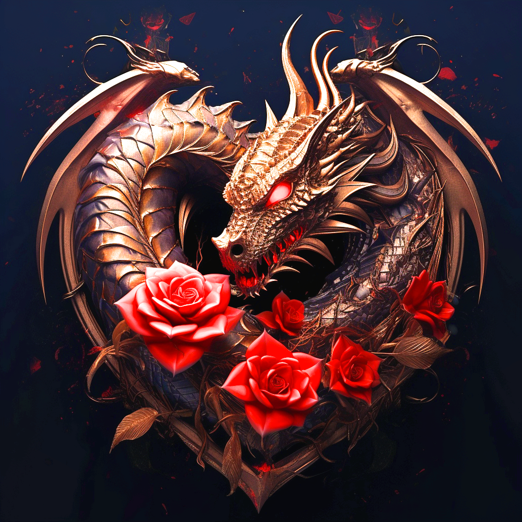 Bronze Dragonheart Roses Diamond Art Kit