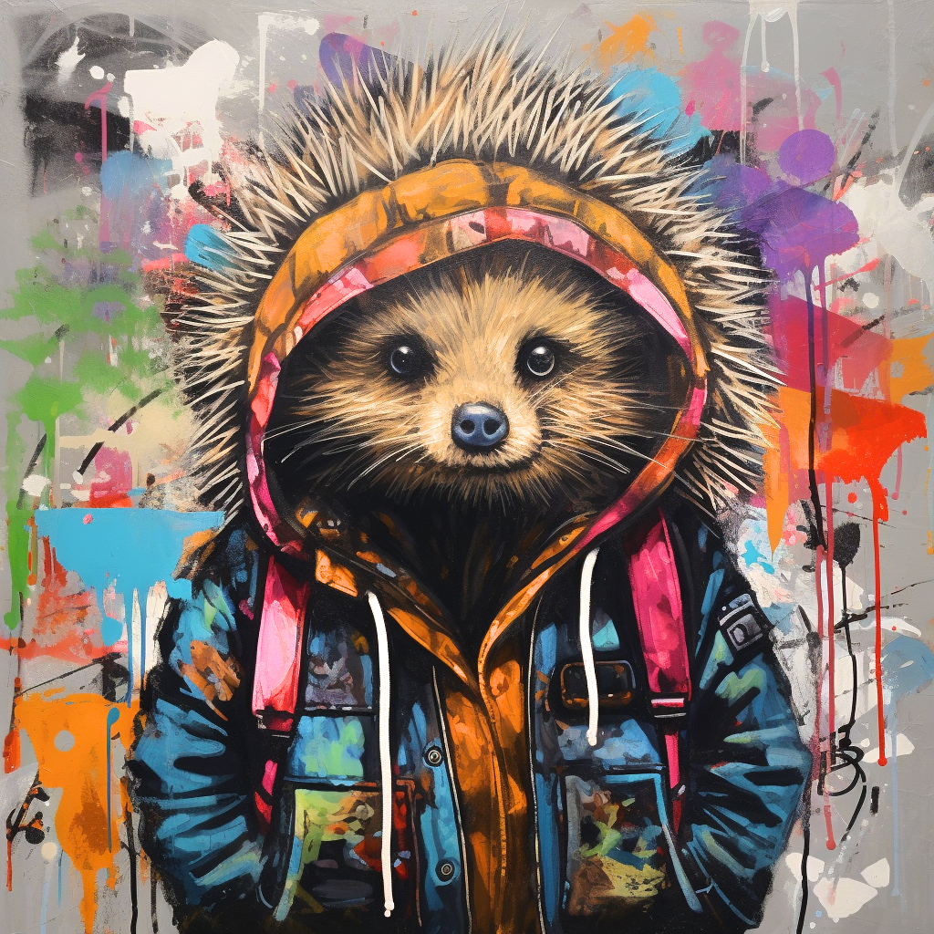 Graffiti Hoody Hedgehog Diamond Art Kit