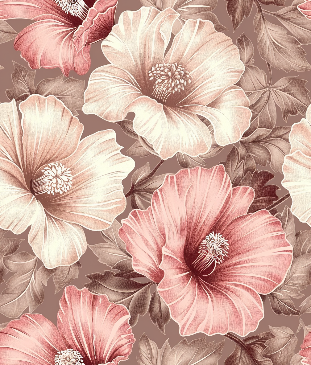 Soft Pink Beige Flowers Diamond Art Kit