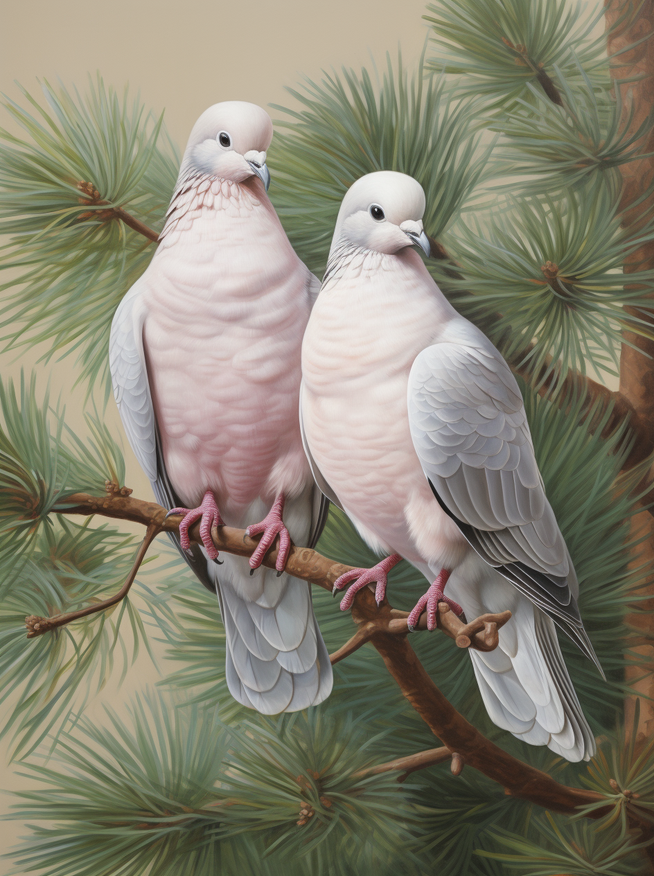 Doves In The Pine Trees Diamond Art Kit