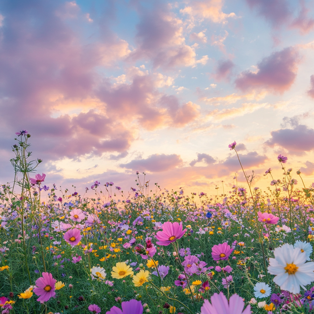 Spring Wildflower Field Diamond Art Kit