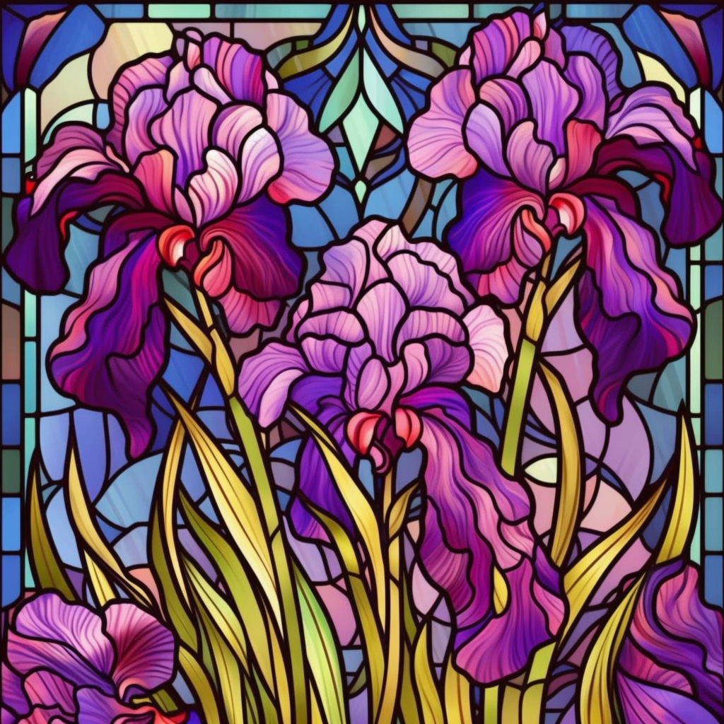 Shades Of Purple Abstract Iris Diamond Art Kit