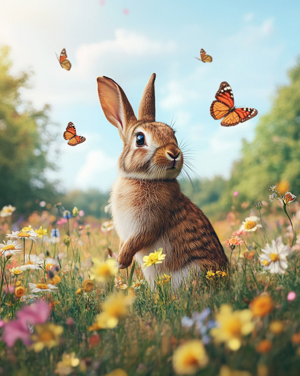 Wildflower Rabbit Diamond Art Kit