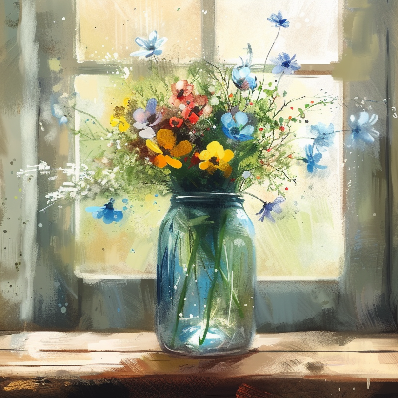 Glass Jar Fo Wildflowers Diamond Art Kit