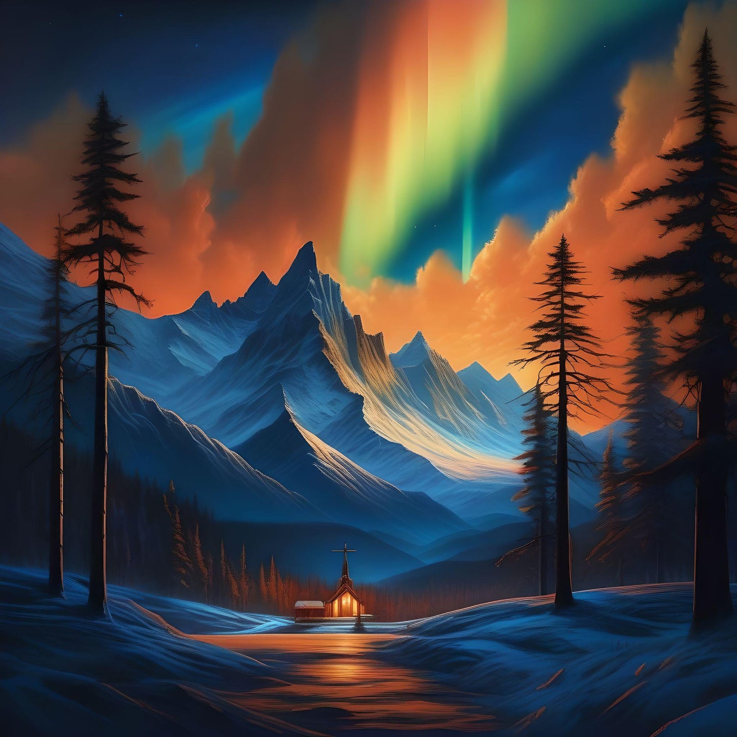 Church Northern Lights Diamond Art Kit