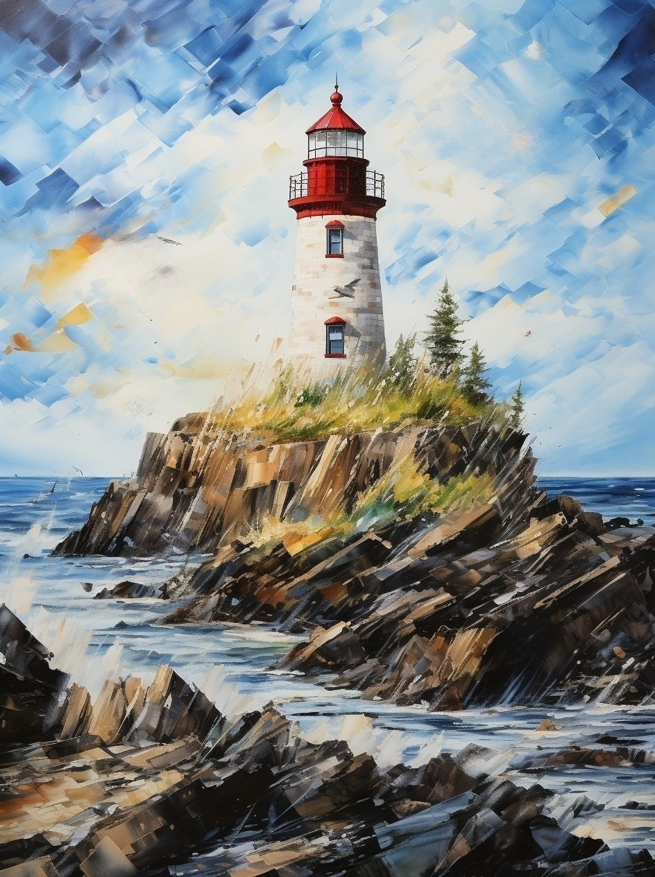Red Top Lighthouse Diamond Art Kit