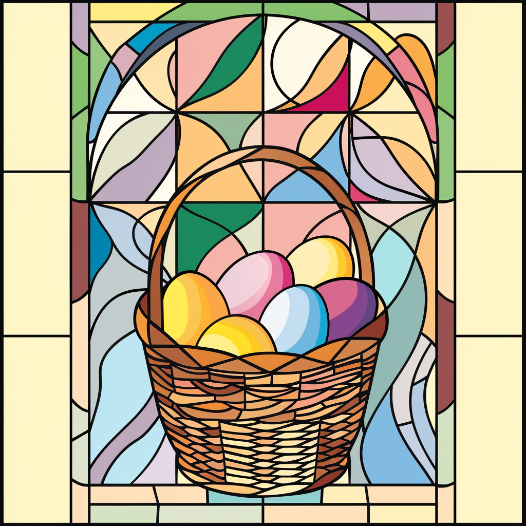 Abstract Window Easter Egg Basket Diamond Art Kit