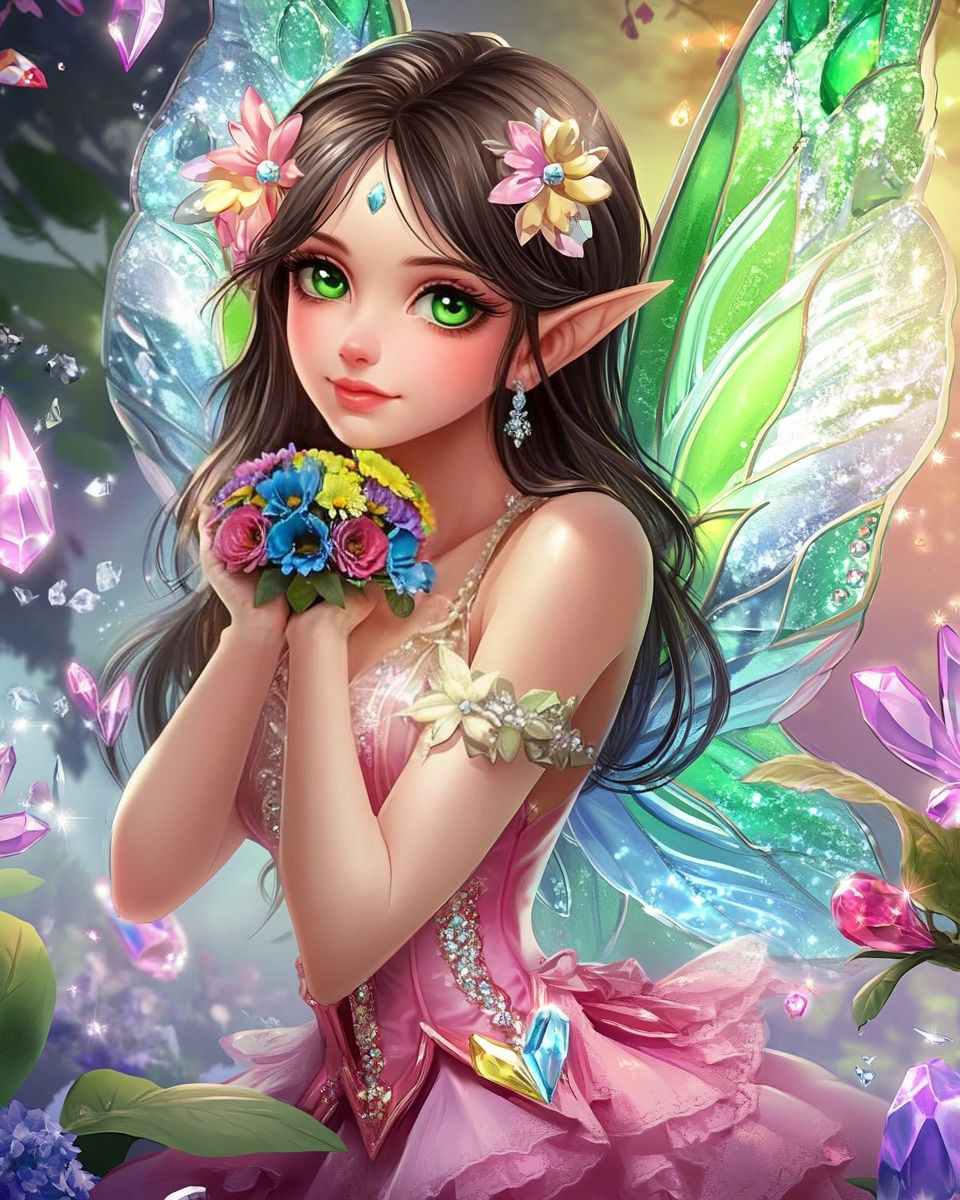 Green Wing Crystal Fairy Diamond Art Kit