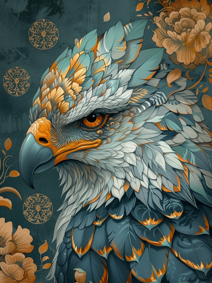 Green Gold Eagle Diamond Art Kit
