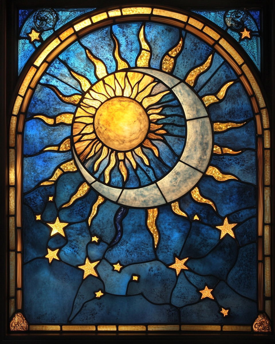 Gold Arch Sun Crescent Moon Diamond Art Kit