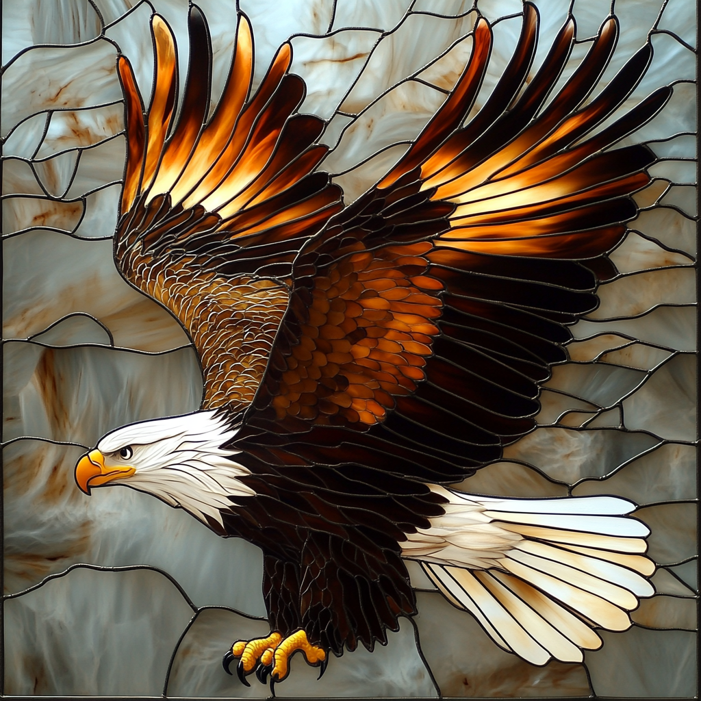 Dark Brown Feather Abstract Eagle Diamond Art Kit
