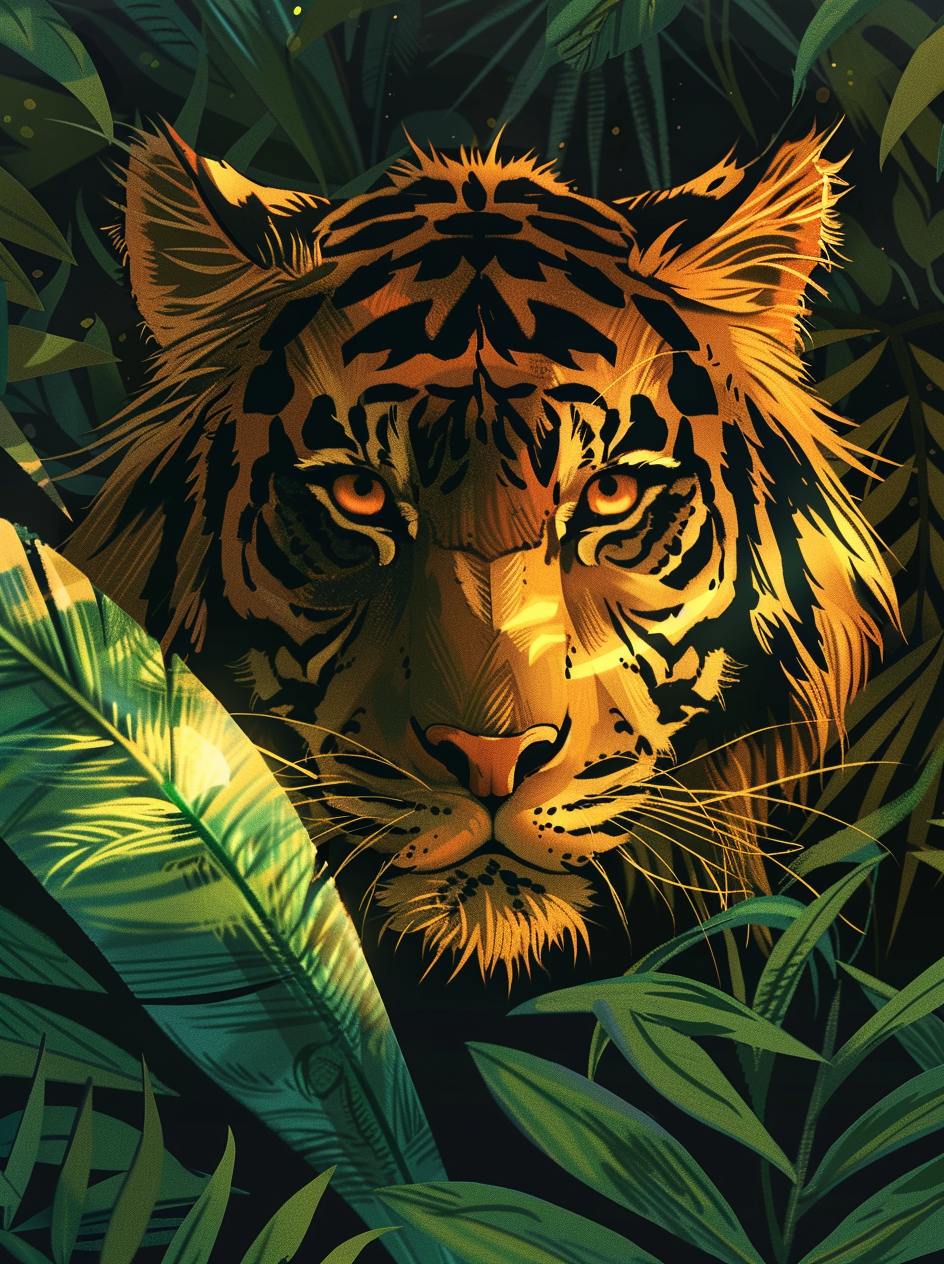 Golden Abstract Tiger Diamond Art Kit