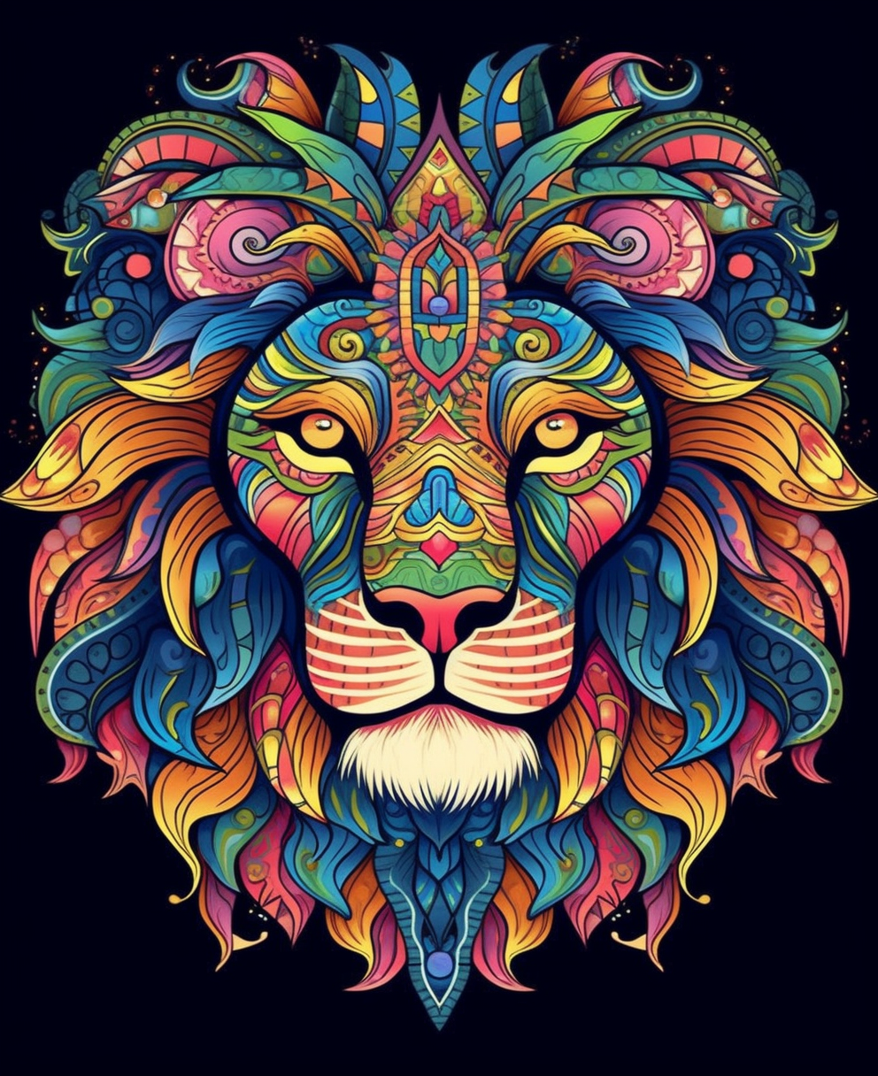 Colorful Lionhead Diamond Art Kit