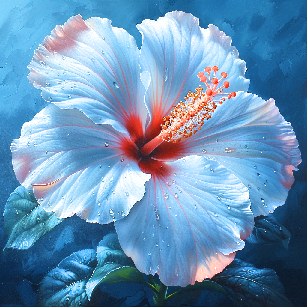 White Hibiscus Flower Diamond Art Kit