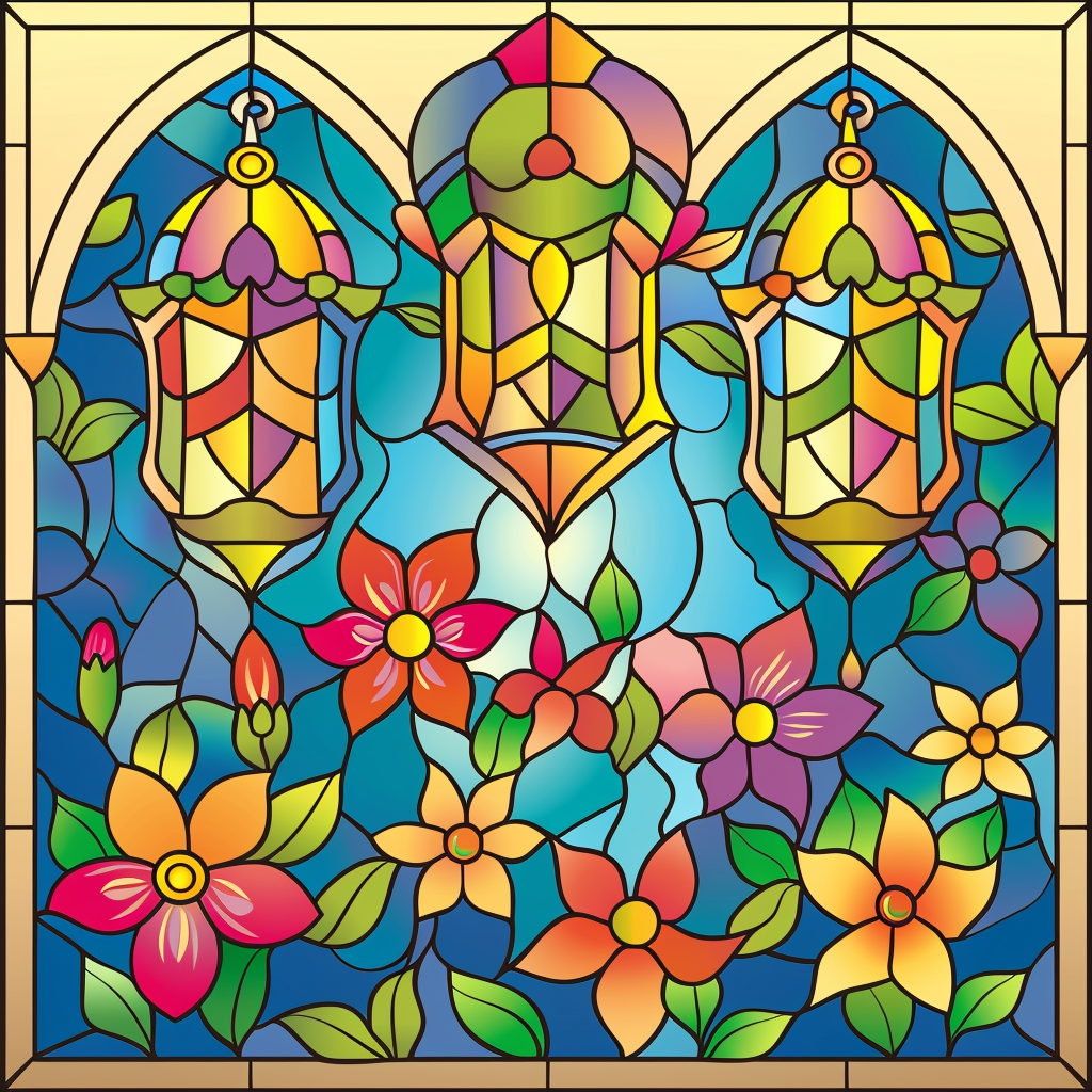 Lanterns Flowers Abstract Diamond Art Kit