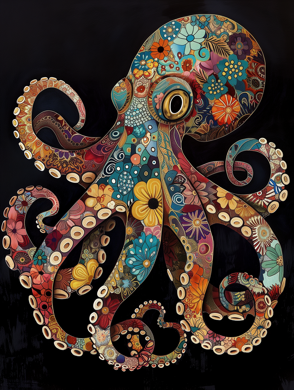 Pattern Print Octopus Diamond Art Kit