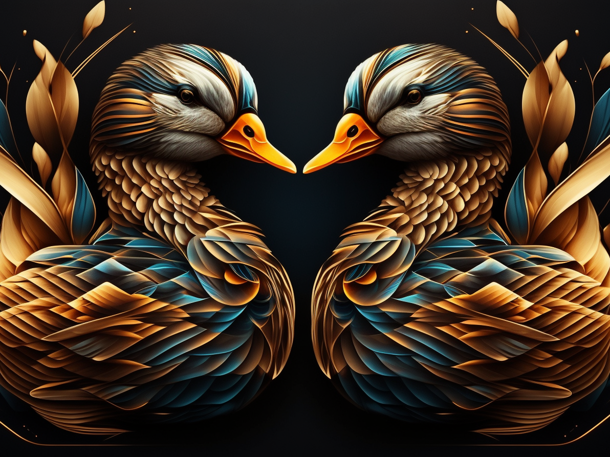 Two Duck Abstract Design Diamond Art Kit