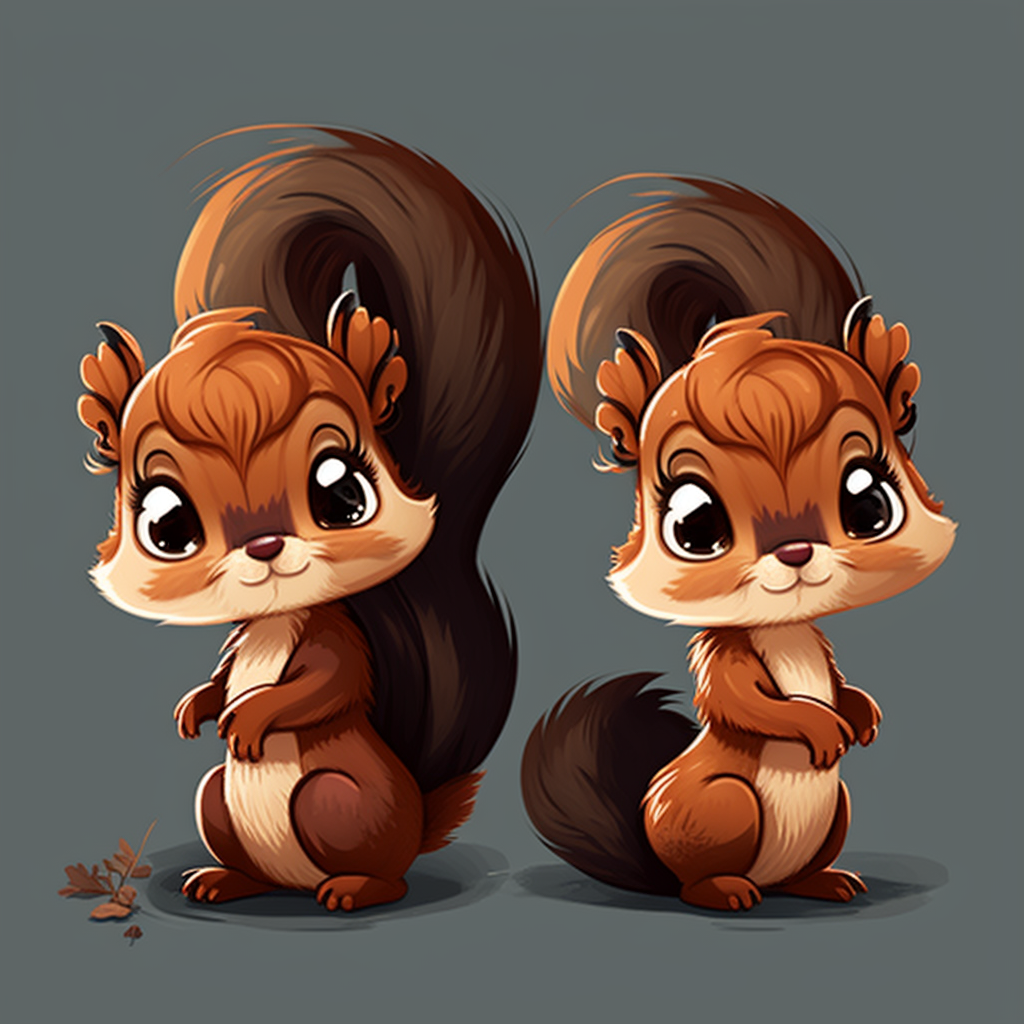 Two Cute Cartoon Squirrels Diamond Art Kit