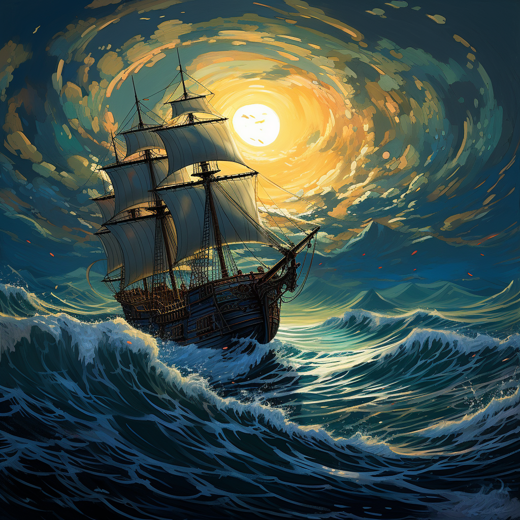 Rough Sea Ship Diamond Art Kit