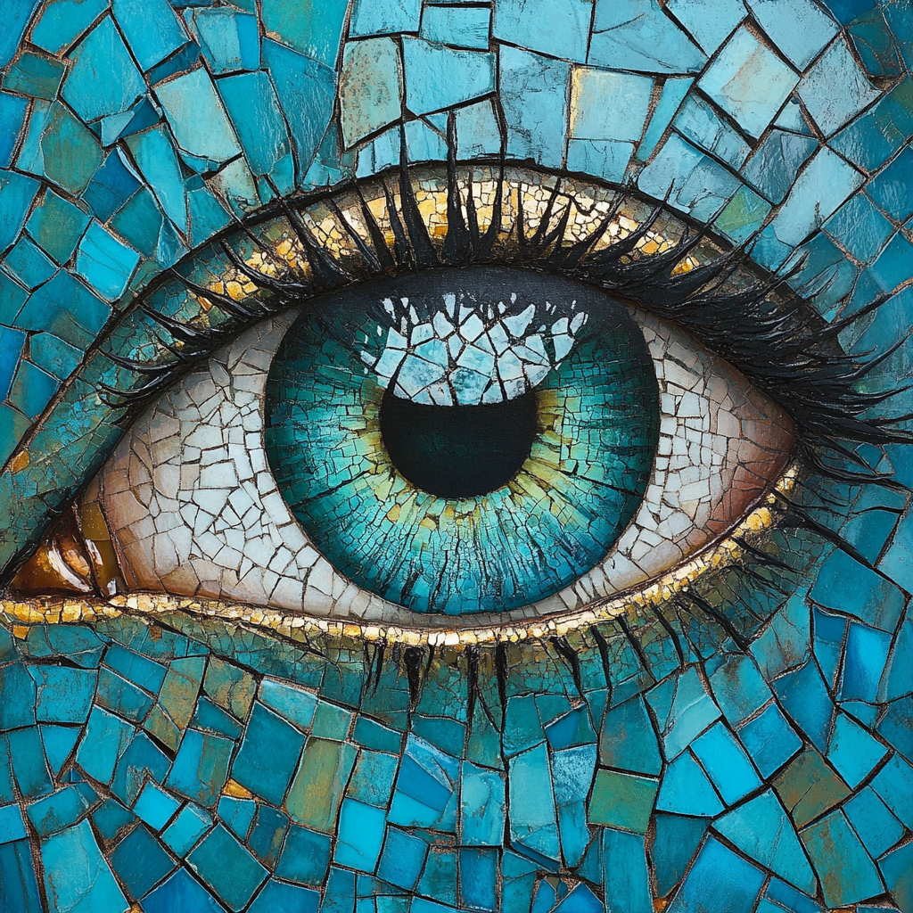 Teal Mosaic Eye Diamond Art Kit