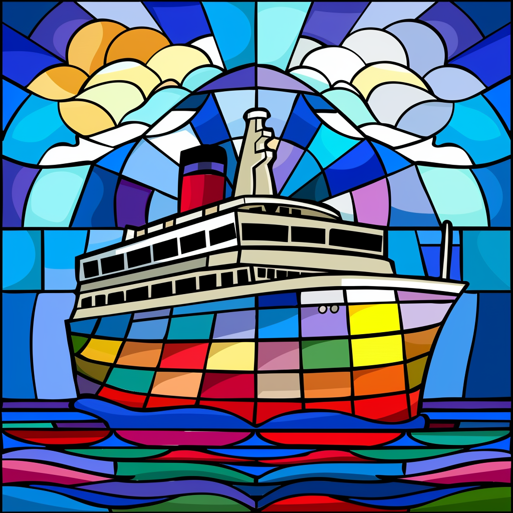 Rainbow Abstract Cruise Ship Diamond Art Kit