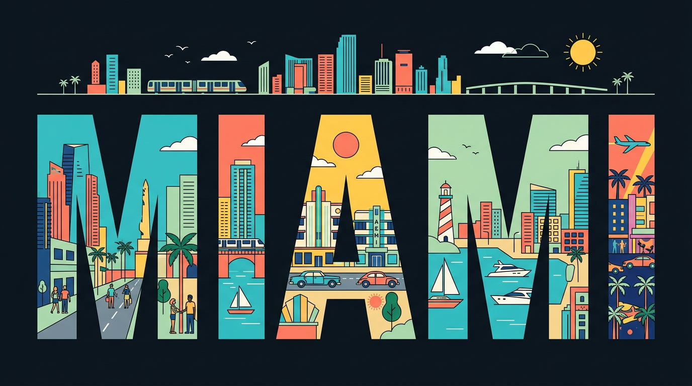 Miami Poster Diamond Art Kit