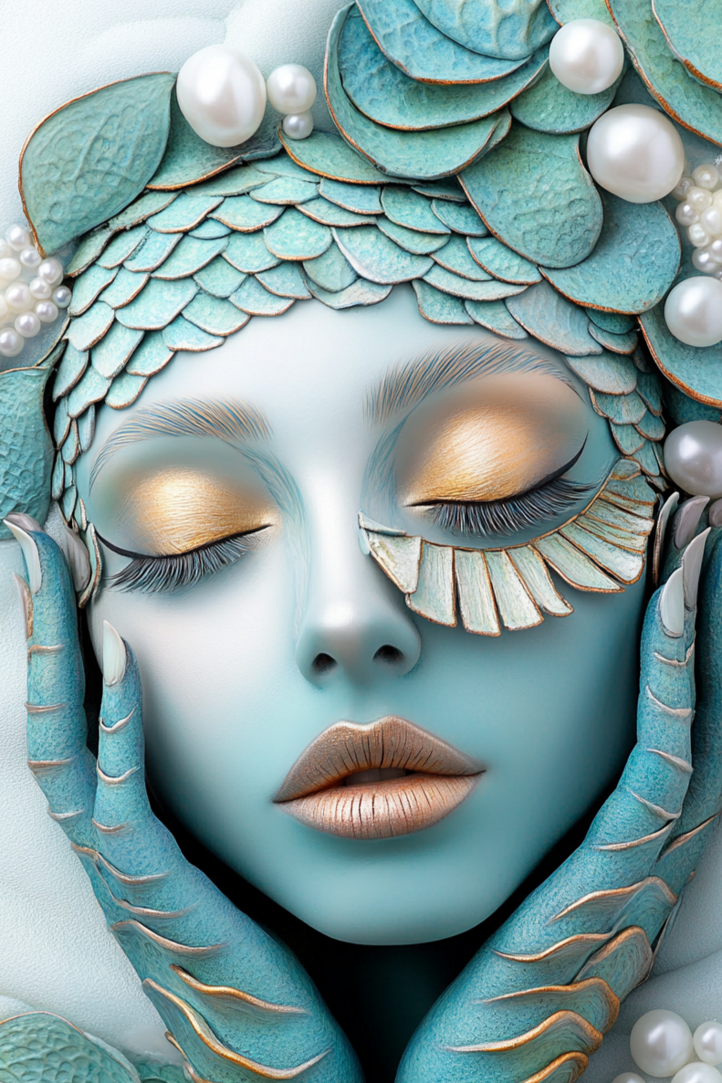 Abstract Shell Face Diamond Art Kit