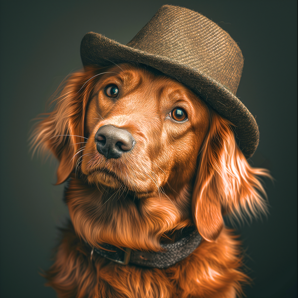 Brown Hat Irish Setter Diamond Art Kit