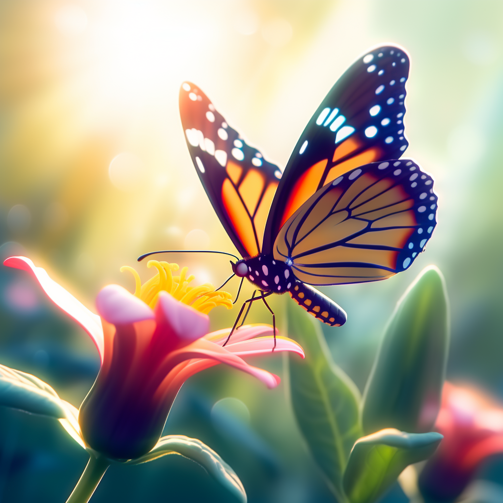 Butterfly On A Flower Diamond Art Kit