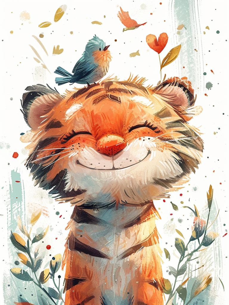 Abstract Tiger And Bird Diamond Art Kit