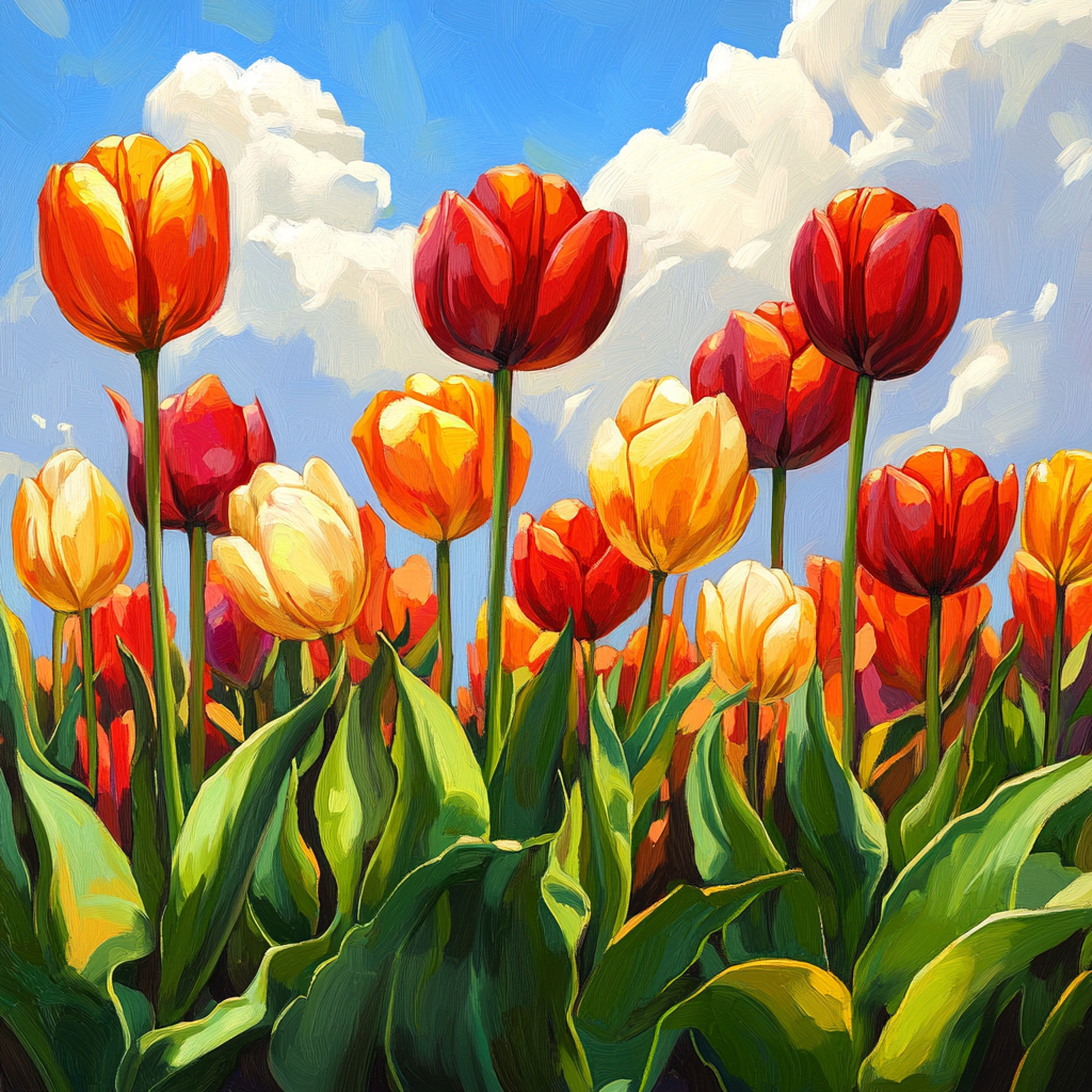 Tall Or Age And Red Tulips Diamond Art Kit