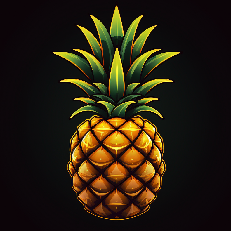 Black Background Pineapple Diamond Art Kit