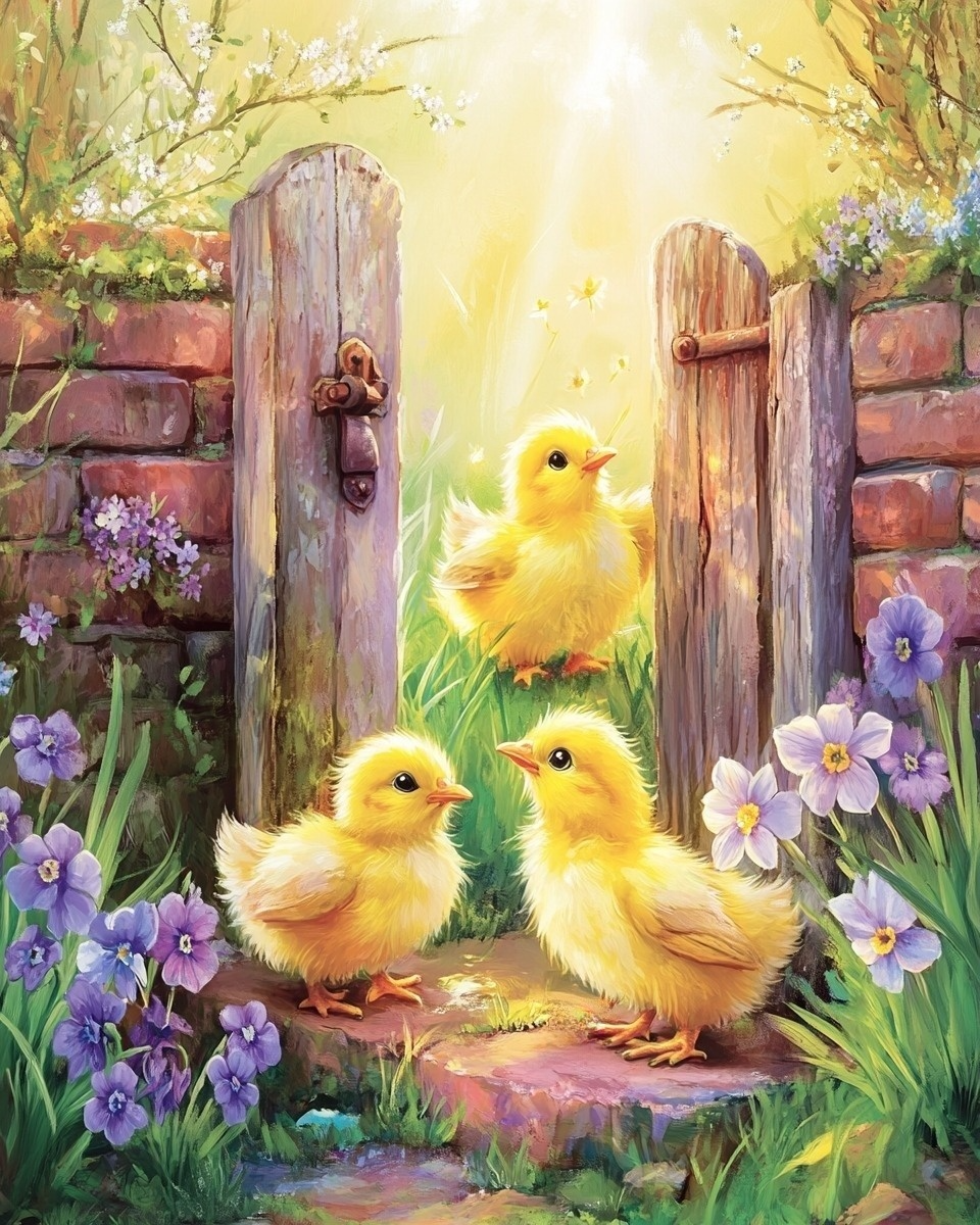 Three Chicks In The Sun Diamond Art Kit