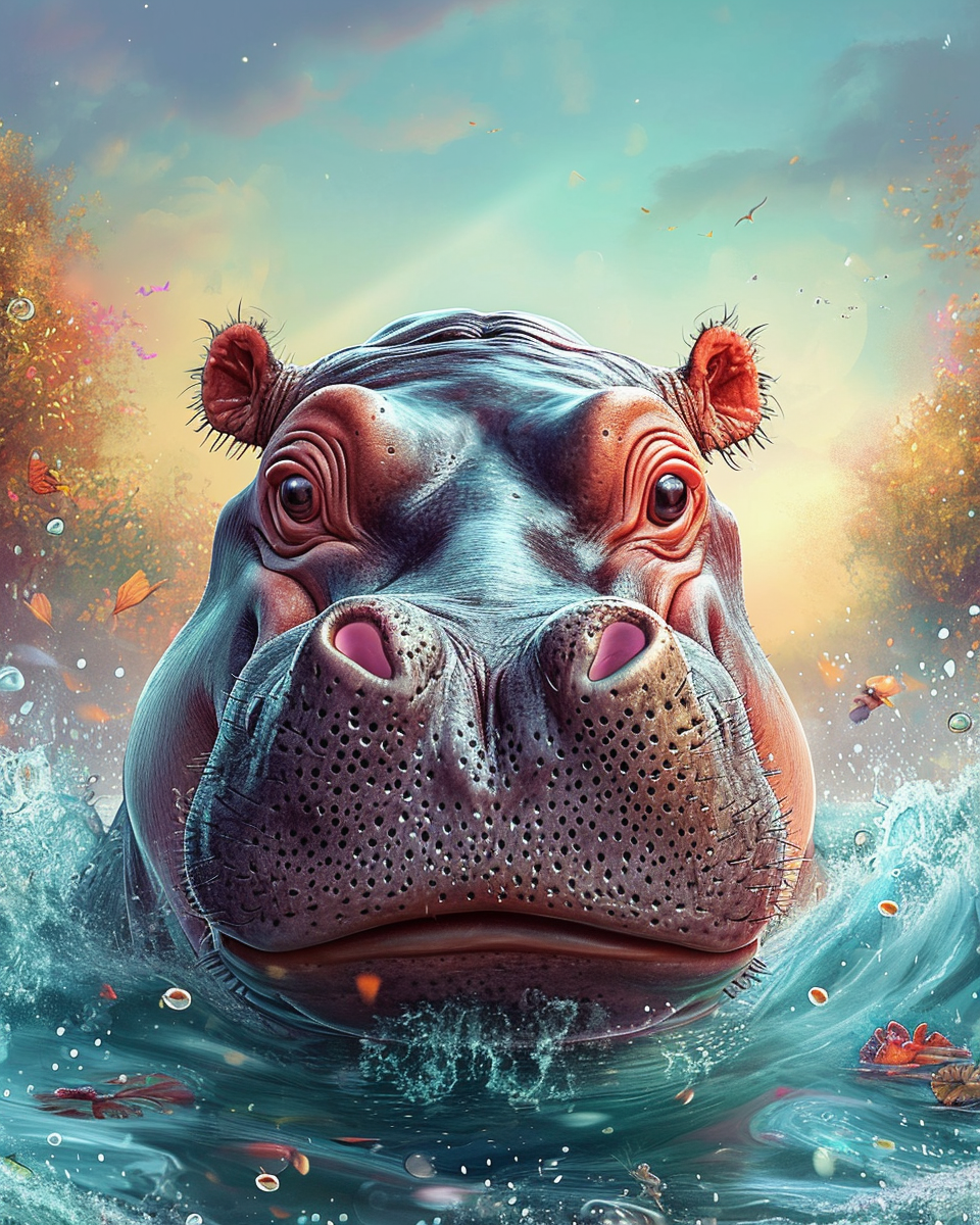 Hippo In The Bluewater Diamond Art Kit