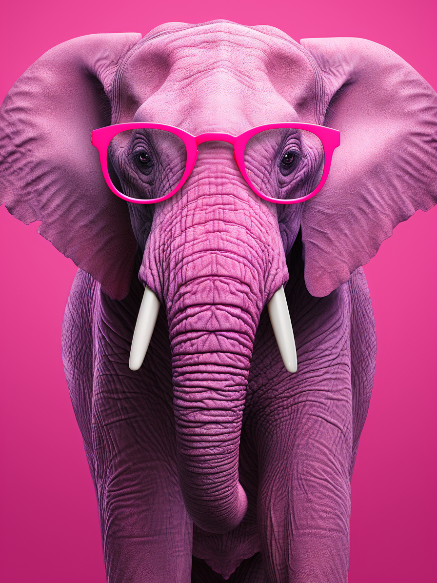 Pink Elephant In Sunglasses Diamond Art Kit
