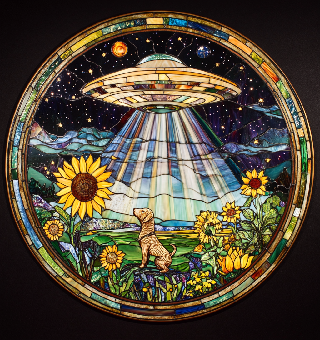 Abstract Ufo And Dog Circle Diamond Art Kit